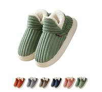 BQLFPOIHP The Original Fluffy Slippers, Winter Thick Sole Anti-Skid Cozy Warm Plush Cloud Hausschuhe(Green,4.5-5.5Women/3.5-4.5Men)