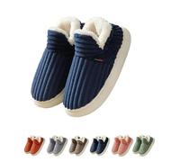 BQLFPOIHP The Original Fluffy Slippers, Winter Thick Sole Anti-Skid Cozy Warm Plush Cloud Hausschuhe(Blue,6-7Women/5-6Men)