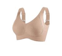 BQLFPOIHP Upliftjoys Bra, Women's Ribbed Adjustable Wireless Bras, Breathable Anti Sagging Breast Bras(Skin,2XL)