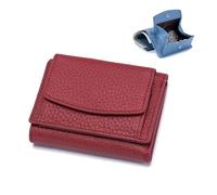 BQLFPOIHP Wallet, Foldable Slim Compact Card Holder, Unisex Wallet with Coin Pouch(Burgundy)