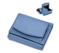 BQLFPOIHP Wallet, Foldable Slim Compact Card Holder, Unisex Wallet with Coin Pouch(Light Blue)