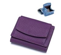 BQLFPOIHP Wallet, Foldable Slim Compact Card Holder, Unisex Wallet with Coin Pouch(Violet)