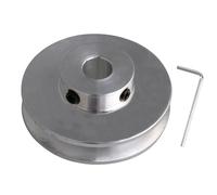 BQLZR 41 x 16 x 8 mm puleggia in lega di alluminio argento con scanalatura singola e foro fisso 8mm per albero motore 3 - 5 mm, rotonda in poliuretano.