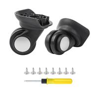 BQLZR 9.5x9.2x5cm Plastica nera sinistra e destra fai da te girevole valigia valigia ruote con 4 fori