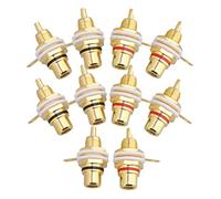 BQLZR Confezione da 10 Placcato oro RCA Jack Panel Mount Chassis Socket 3/8 "Foro di montaggio