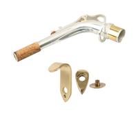 BQLZR Gomito per sassofono contralto e piatto, collo curvo 24,5 mm con gancio per pollice, kit di supporto