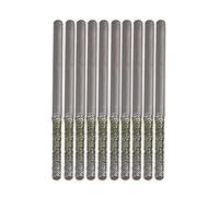 BQLZR - Set di 10 punte da trapano prolungate con punta argentata in diamante per perforare minerali, perle, agata, gioielli, argento, BQLZRN30153