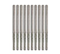 BQLZR - Set di 10 punte da trapano prolungate con punta argentata in diamante per perforare minerali, perle, agata, gioielli, argento, BQLZRN30152