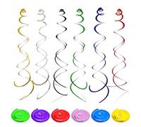 BQRKOTM 18 pezzi Decorazioni Feste Appendere a Spirale, Decorazioni Soffitti a Spirale, Riutilizzabili Stelle Filanti a Spirale, Ghirlanda a Spirale per Baby Shower,Matrimonio,Forniture Bomboniere