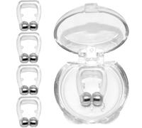 BQRKOTM 4 pezzi Dilatatore Nasale Antirussamento, Clip Antirussamento con scatola trasparente, Dispositivo Anti Russamento, Silicone Clip per naso Magnetico Dilatatore nasale