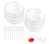 BQRKOTM 6 Pezzi Piastra Di Petri Plastica, Piatti Petri 70Mm, Piastre Di Petri In Plastica Sterile Con Coperchio, Con 10Pzs 1Ml Pipette In Plastica, Per Cultura Laboratorio Lievito Batterico
