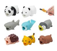 BQRKOTM 8 Pezzi Protezione Cavo USB ad Animale, Animali Marini e Terrestri, per iPhone e Android, PVC, Facile da Installare