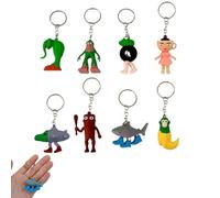 BQRKOTM Confezione da 8 portachiavi Meme Italiani Brainrot. Chimpanzini Bananini, Lirilli Larilá, Cappuccino Assassino, Ballerina Cappuccina. Umorismo virtuale stampato in 3D.