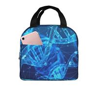 bqsjduidnc Borsa termica termica per il pranzo con stampa fotografica con catena DNA, borsa termica portatile per il pranzo