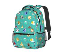 bqsjduidnc Carino Animal Crossing Zaino Del Computer Portatile Ragazze Ragazzi Bookbag Carino Moda Casual Borsa Da Viaggio Prescolare Daypack Per Con Cinghia Petto, Verde, Taglia unica