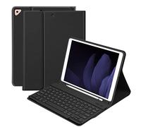 BQSS Custodia per iPad con tastiera 9a/8a/7a generazione 10.2, tastiera rimovibile magnetica wireless per iPad 9a/8a/7a generazione 2021/2020/2019 Custodia per tablet con supporto per matita incorporato (nero)