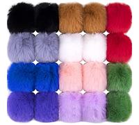 BQTQ 20 Pezzi Pompon in Finte Pelliccia Pom Pom Palla Pompon Ball per Portachiavi Cappelli Borse, 10 Colori