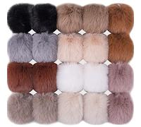BQTQ 20 Pezzi Pompon in Finte Pelliccia Pom Pom Palla Pompon Ball per Portachiavi Cappelli Borse, 10 Colori