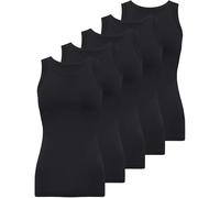 BQTQ 5 Pezzi Canotta Donna Senza Maniche Canottiere Girocollo Senza Maniche Sportiva per Palestra Yoga(Nero) XL