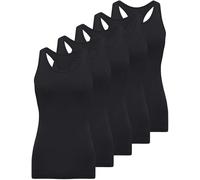BQTQ 5 Pezzi Canotta Donna Tank Top Canotta Senza Maniche Canotta Sportiva da Donna Racerback Senza Maniche Top per Yoga Palestra Pilate, Nero, M