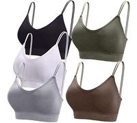 BQTQ 5 Pezzi Reggiseno a Canotta V Collo Bralette Senza Ferretto per Donna, 5 Colori