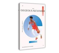 BQUWR Poster su tela, stampa artistica da parete con Shai Gilgeous-Alexander, 20 x 30 cm