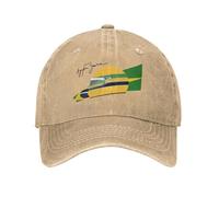 BQWRUUYM Vintage Ayrton Senna Brazil Casco Cappellini da Baseball Uomo Donna Distressed Denim Sun cap Outdoor Tutte Le Stagioni Viaggio Soft Caps Cappello