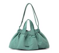 BQWXIEC Borsa a tracolla leggera in nylon da donna, borsa a tracolla morbida con arricciatura, borsa a tracolla impermeabile da viaggio casual (A-Green,Large)