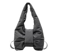 BQWXIEC Borsa a tracolla leggera in nylon da donna, borsa a tracolla morbida con arricciatura, borsa a tracolla impermeabile da viaggio casual (B-Grey,Medium)