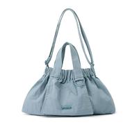 BQWXIEC Borsa a tracolla leggera in nylon da donna, borsa a tracolla morbida con arricciatura, borsa a tracolla impermeabile da viaggio casual (A-Light Blue,Medium)