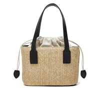 BQWXIEC Borsa da donna in paglia, borsa a tracolla Y2k, borsa a tracolla, borsa da spiaggia, B-nero, 7.3*3.9*5.9 in