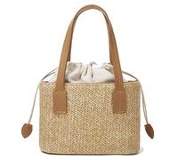 BQWXIEC Borse a mano in paglia da donna, borsa tote in paglia Y2k, borsa a tracolla in paglia, borsa da spiaggia in paglia (B-Apricot)