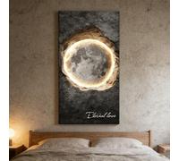 BQZKTVED Arte murale 3D con Luce LED Calda,decorazione moderna e minimalista,per ingresso,camera da letto,soggiorno,corridoio(A-Black,60x120cm)