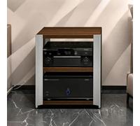 BQZKTVED Mobile HiFi Audiophile in Legno e Alluminio, Supporto Audio Multilivello con Piedini Antivibrazione, Stand Stabile, Design Moderno per Salotto, Studio Musicale Home Cinema(3 Tier)