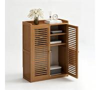 BQZKTVED Mobile HiFi in bambù naturale, supporto AV con ripiani regolabili in altezza, scaffale audio robusto per soggiorno, sala home cinema e studio di registrazione