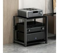 BQZKTVED Mobile Rack HiFi Multilivello 2/3/4/5 Livelli con Ripiani Regolabili,Struttura in Metallo Rinforzato Ruote, Supporto per Giradischi,Amplificatore,Home Cinema e Studio Audio