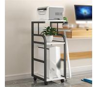 BQZKTVED Rack audio moderno a 3 ripiani, design aperto con ruote, supporto multimediale mobile in metallo e legno per soggiorno, sala giochi, ufficio domestico e home cinema(A6)