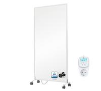 BR Bringer® Riscaldamento a infrarossi 1200 W mobile termostato | Riscaldamento elettrico mobile di colore bianco, con piedini su ruote, controllo tramite WiFi e app, testato TÜV e GS