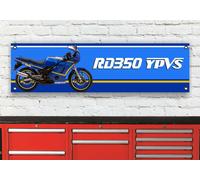 BR192B YAMAHA RD350 YPVS F2 GAULOISES BLU STRISCIONE DA OFFICINA GARAGE