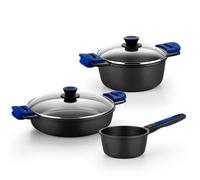 BRA Advanced | Batteria da cucina 5 pezzi, alluminio fuso, con antiaderente, ful