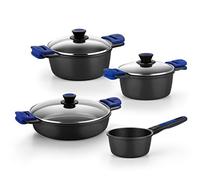 BRA Advanced Batteria 4 Pezzi Advanced, Adatta per Qualsiasi Tipo di Cucine Anche Induzione, Alluminio Fuso [Esclusiva Amazon]