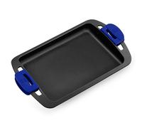 BRA Advanced | Piastra liscia 40 cm, alluminio fuso, antiaderente | Rinforzato di prestazioni superiore e resistenza ai graffi, Senza PFOA, Nero, Blu