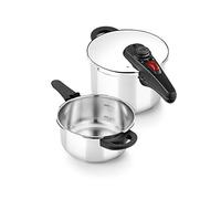 BRA Allure Set di 2 pentole a pressione rapida 4+6 litri, in acciaio inox, adatte per tutti i tipi di fornelli, inclusa induzione [Esclusiva Amazon]