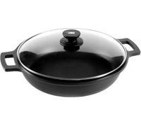 BRA Efficient | Casseruola bassa 24 cm, Alluminio fuso, Antiaderente | Senza PFOA, adatte a tutti i tipi di piani cottura, induzione inclusa, Adatto al forno, coperchio in vetro