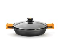 Casseruola bassa efficiente BRA con coperchio in alluminio pressofuso da 20 cm