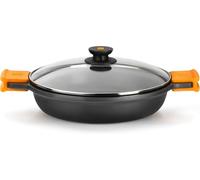 Casseruola bassa efficiente BRA con coperchio in alluminio pressofuso da 28 cm