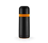 BRA Efficient Enjoy | Thermos per liquidi 0,5 L, acciaio inox 18/10 | Doppia parete, senza BPA, mantiene calore 12H e freddo 24H, colore nero e arancio