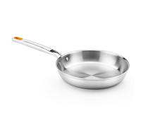 BRA Efficient Inox | Padella 24 cm, a tre strati (interno acciaio inox 18/10 + interno alluminio + esterno acciaio inox 18/0 magnetico), adatte per induzione, senza antiaderente, manico rivettato