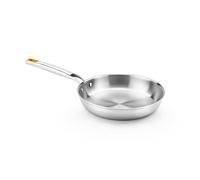 BRA Efficient Inox | Padella Efficient Inox Triply 24 cm, acciaio inox 18/10, senza antiaderente con triplo fondo diffusore forgiato, senza PFOA, manico rivettato
