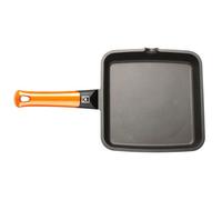BRA Efficient Orange | Grill grigliato liscio, 28 cm, alluminio fuso con antiade